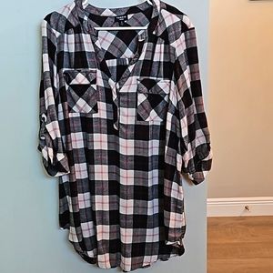 torrid Black and White Flannel Blouse